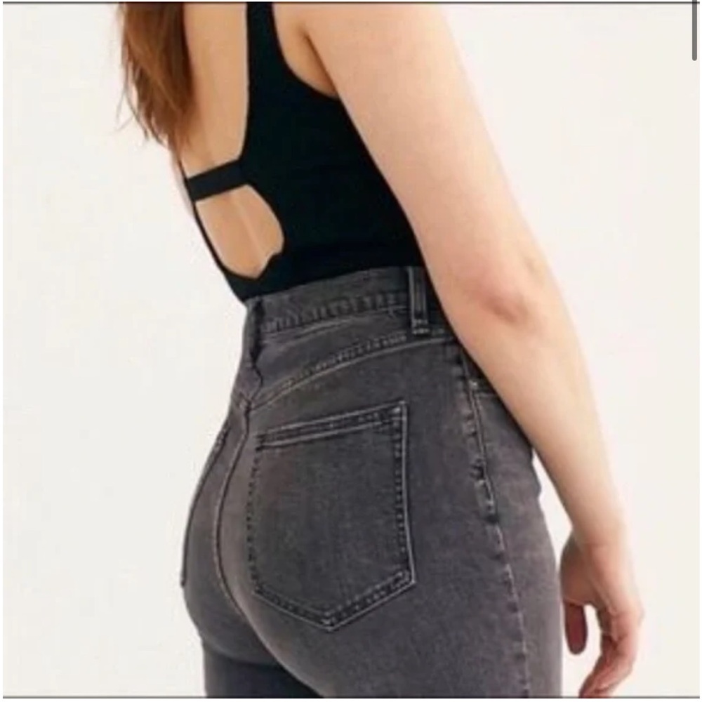 FREE PEOPLE Women's Size 24 Black Night Fall Stretch High Waisted Flare Jeans